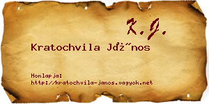 Kratochvila János névjegykártya
